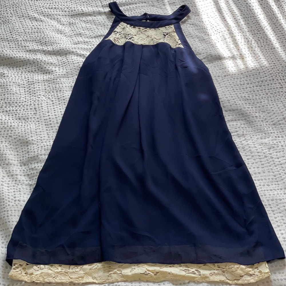 Navy halter dress